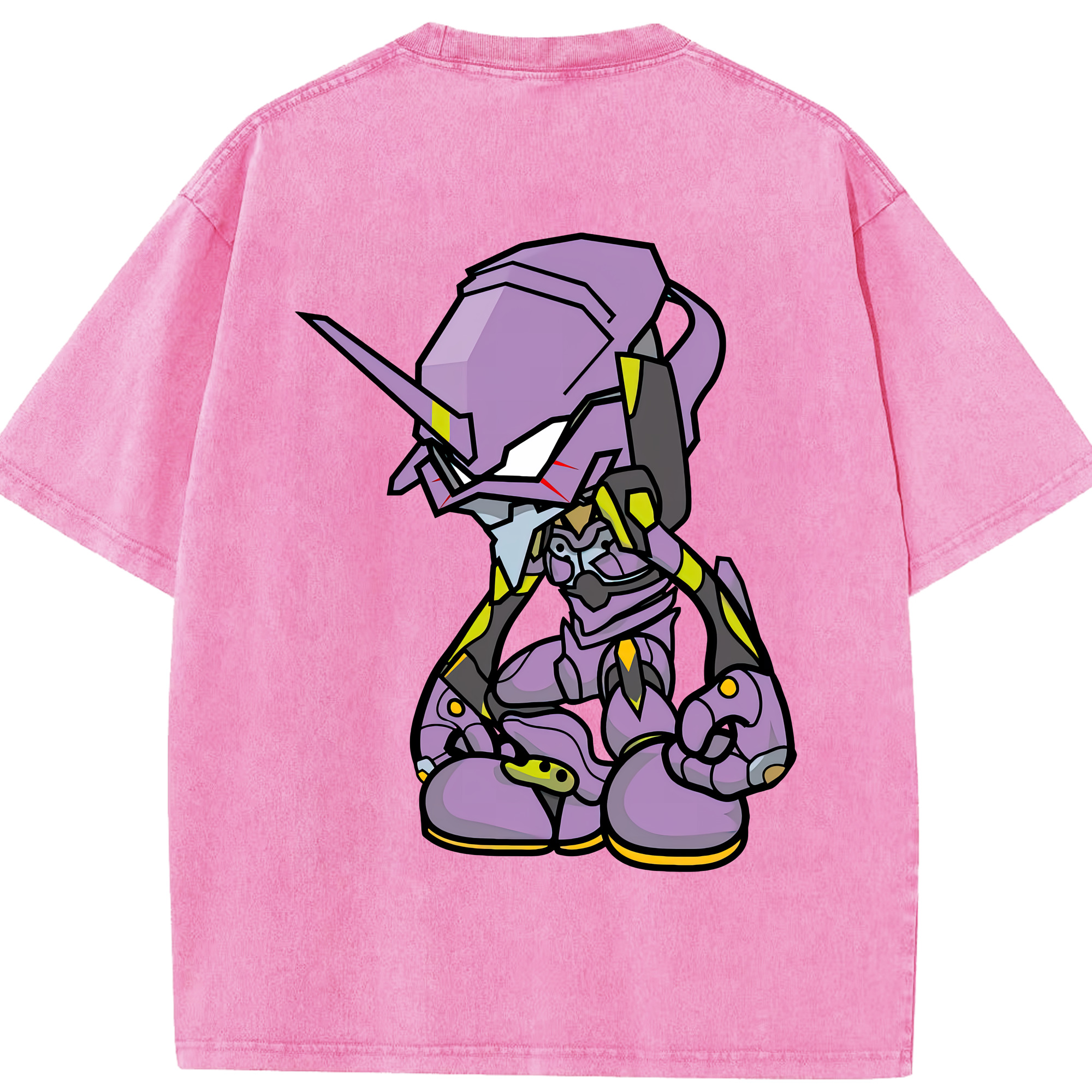 （画像用） EVA 新世紀エヴァンゲリオン 綿100% ヴィンテージ風 半袖Tシャツ（背面プリント）
